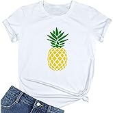 BLACKMYTH Women Cute Graphic T Shirts Funny Tops Pineapple Tees