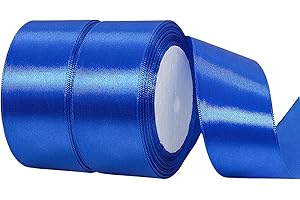 IEFOAH 1 1/2 Inch Blue Satin Ribbon,50 Yards Blue Ribbon Solid Fabric Ribbon for Gift Wrapping Floral Bouquets Wedding Home Party Decoration