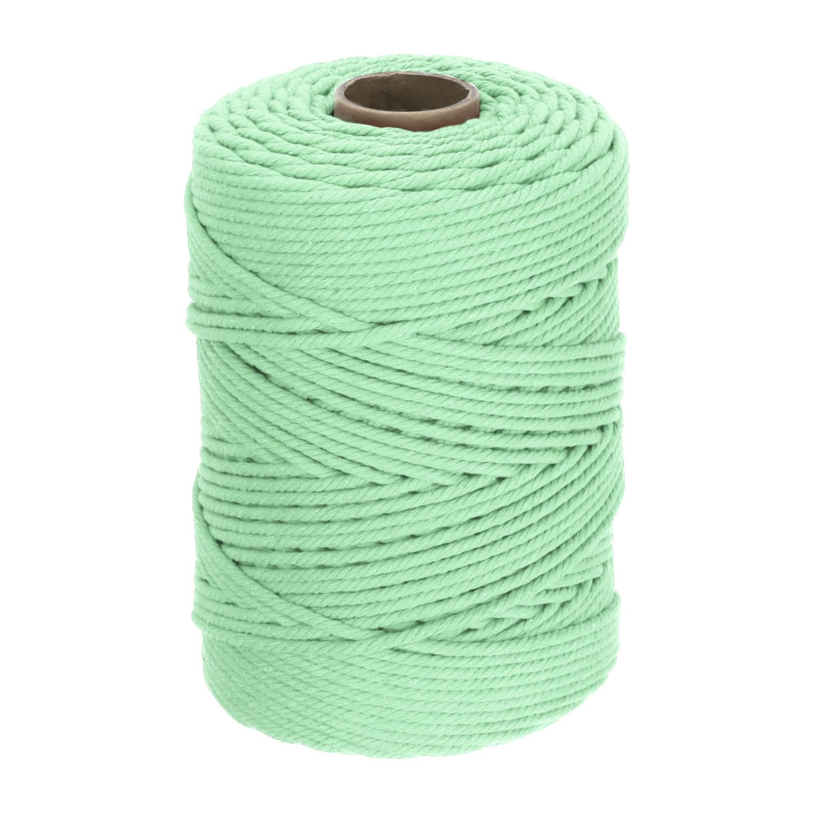 DMiotech 4mm x 220M (241 Yard) Matcha Green Natural Cotton Macrame Rope, Wall Hanging Handmade Single Strands Twisted Macrame Cotton Cord for Plant Hangers, Gift Wrapping Wedding