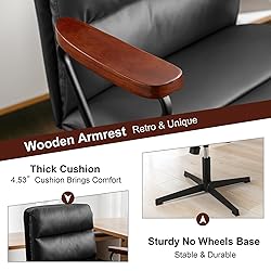 Okeysen Office Desk Chair No Wheels, Modern Chair With Detachable