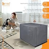 PETKEI 36 Inch Dog Crate Cover 600D Waterproof Oxford Mesh Windows Calming view 5