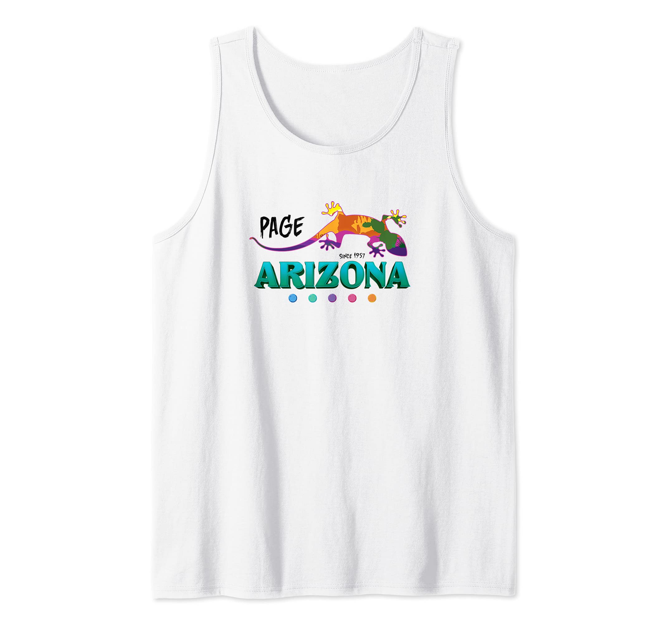Page Arizona USA Desert Gecko Lizard Art Vacation Souvenir Tank Top