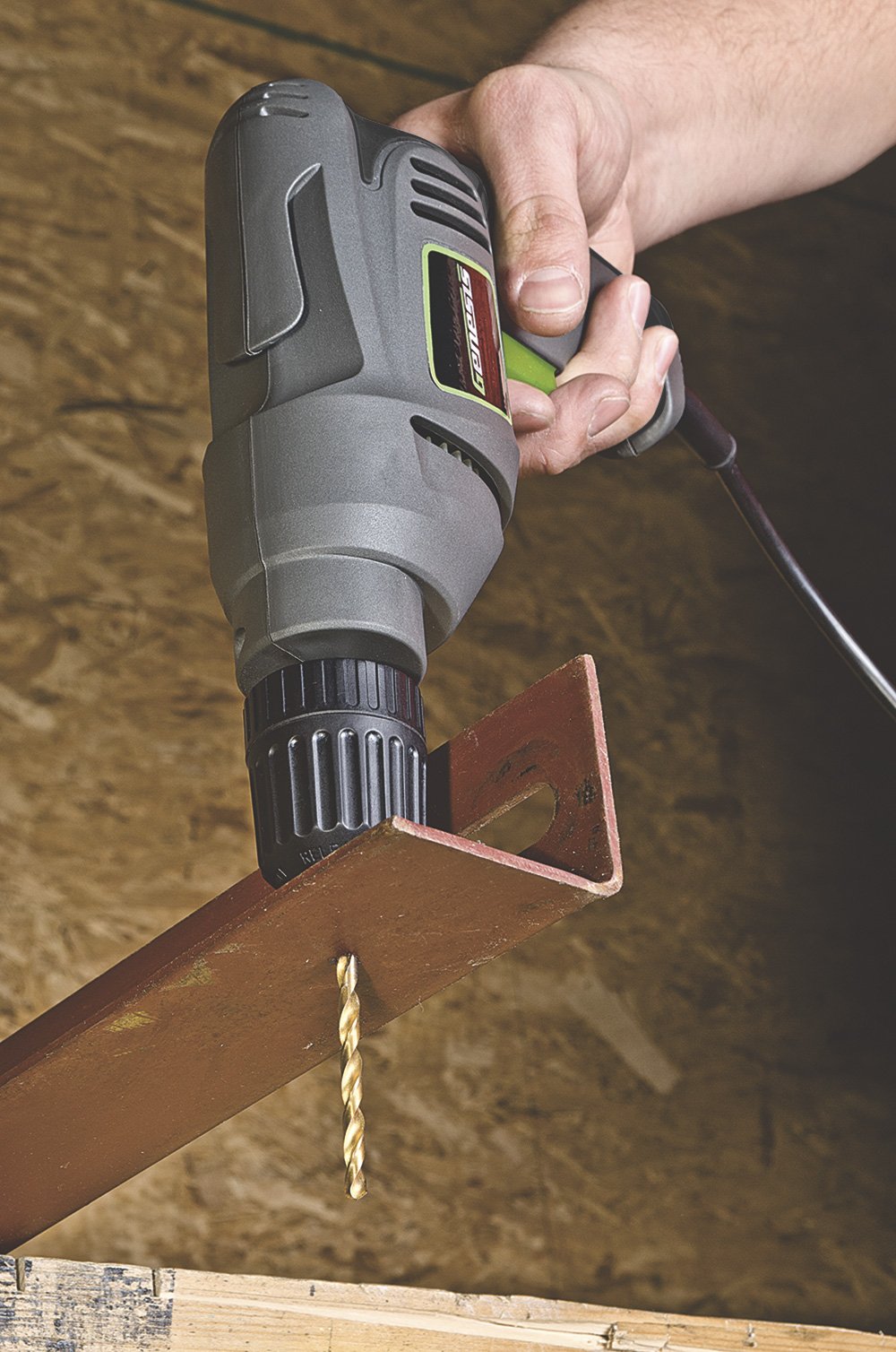 Genesis 4.2 Amp Corded Drill Variable Speed Reversible Electric with 3/8-Inch Keyless Chuck, Belt Clip, Rubberized Grip, Lock-On Button and 2 Year Warranty (GD38B)