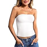 Ibeauti Womens Tube Top Strapless Crop Tops Double Lined Sexy Y2K Going Out Off Shoulder Summer Top