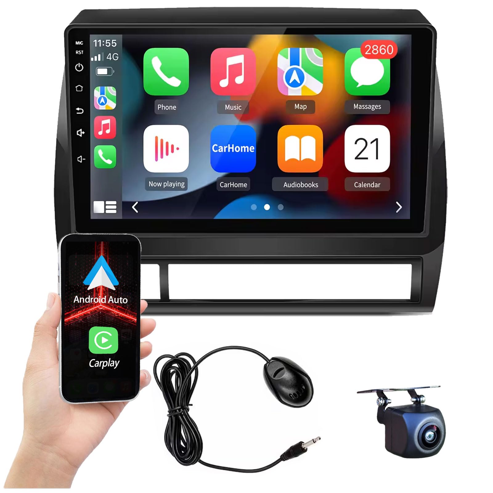 Photo 1 of Car Radio for Toyota Tacoma 2005-2015 with Wireless carplay & Android auto, 9 inch IPS Touch Screen Car Stereo Android 14.0 with Backup Camera Bluetooth WiFi GPS Navigation 2GB RAM + 64GB ROM
