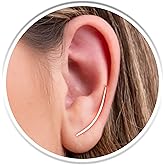 Peachy Women 925 Sterling Silver Ear Climbers Pair - Cute Ear Crawlers Single Piercing Long Ear Jewelry - 20 Gauge