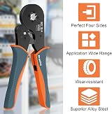 Preciva Ferrule Crimping Tool 0.08-16mm² AWG 28-5 Self-Adjusting Ratchet view 3