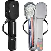 Jaffzora Lacrosse Stick Bag (Up to 46in), Lacrosse Carrying Case for Men Women, Lacrosse Equipment Bag with Shoe Compartment Up to US Men Size 16