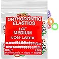 Neon Non-Latex 100 counts Intraoral Elastic Bands Orthodontic Elastics Dental Rubber Bands Made in US Medium 1/4'', Neon