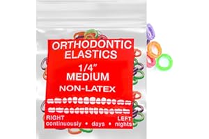 LA MIERE Neon Non-Latex 100 counts Intraoral Elastic Bands Orthodontic Elastics Dental Rubber Bands Made in US Medium 1/4'', Neon