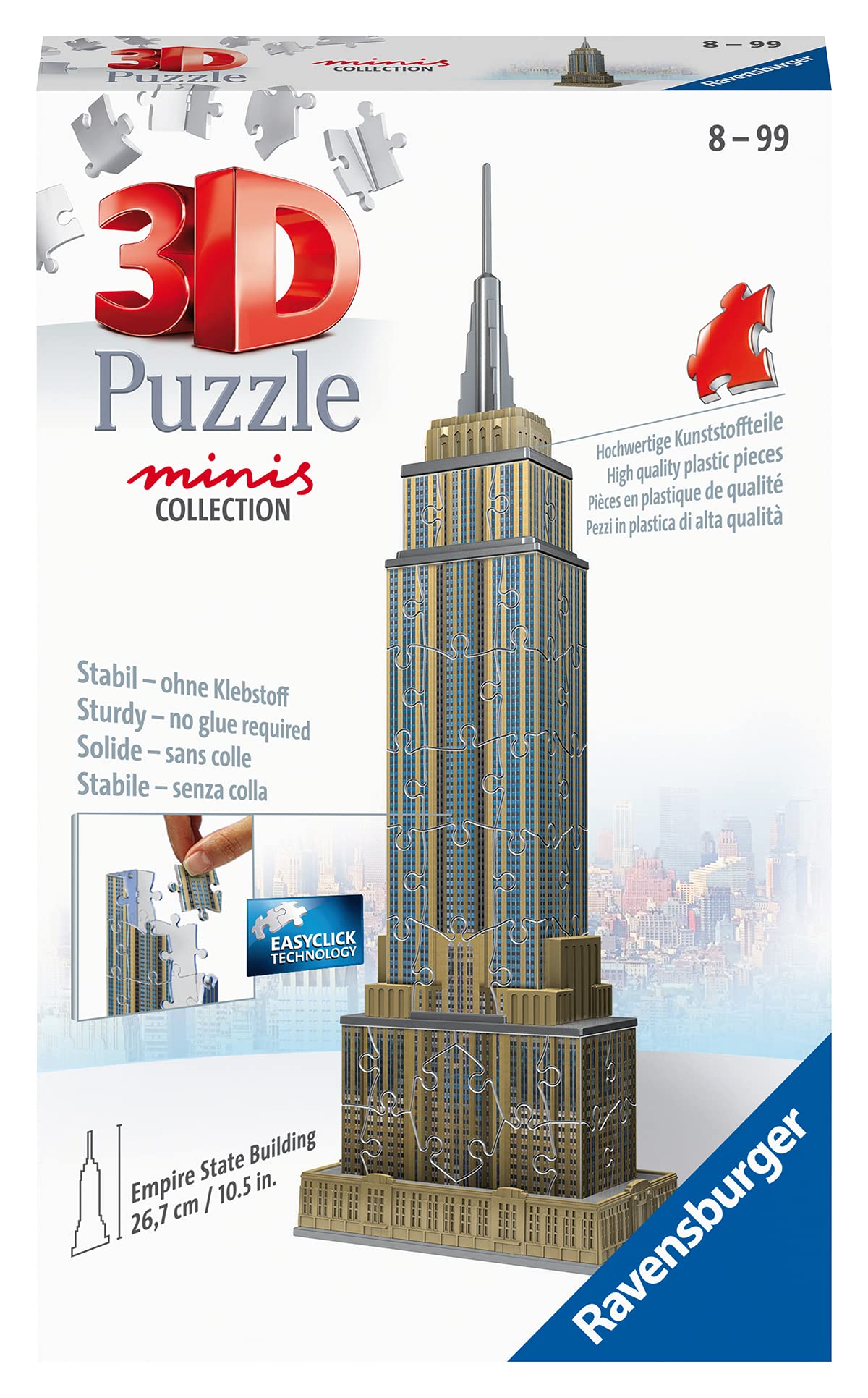 RAVENSBURGER Puzzle Ravensburger 3D Puzzle 11271 Mini Empire State Building 54 Pieces from 8 Years, Multicoloured