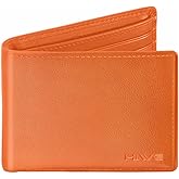 HiWe Anti-Lost Bifold Men Wallet with Find My, Vegan Leather, RFID, Original Design, Orange