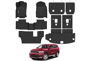 Tongama-Floor Mats for 2016-2025 2026 Dodge Durango 7 Seats, All Weather TPE Floor Liners and Trunk Mat and 2nd & 3rd Backres