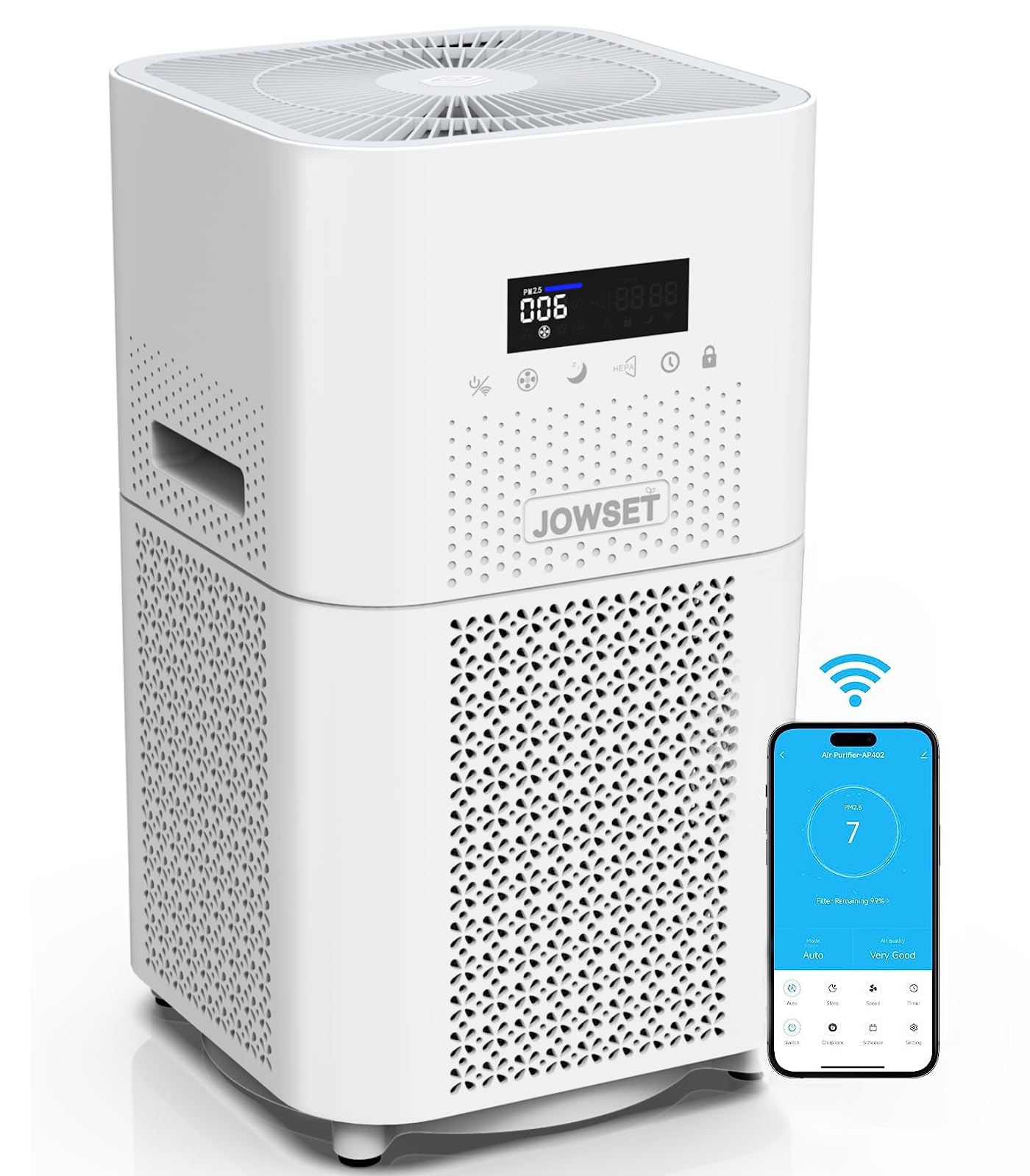 View 1 of Air Purifiers for Large Room,Jowset 3000 sqft Smart WiFi Air Cleaner and H13 True HEPA Filter Remove 99.97% of Particles, Smoke, Dust,Pet Allergen Reducer Powerful Motor,Works with Alexa