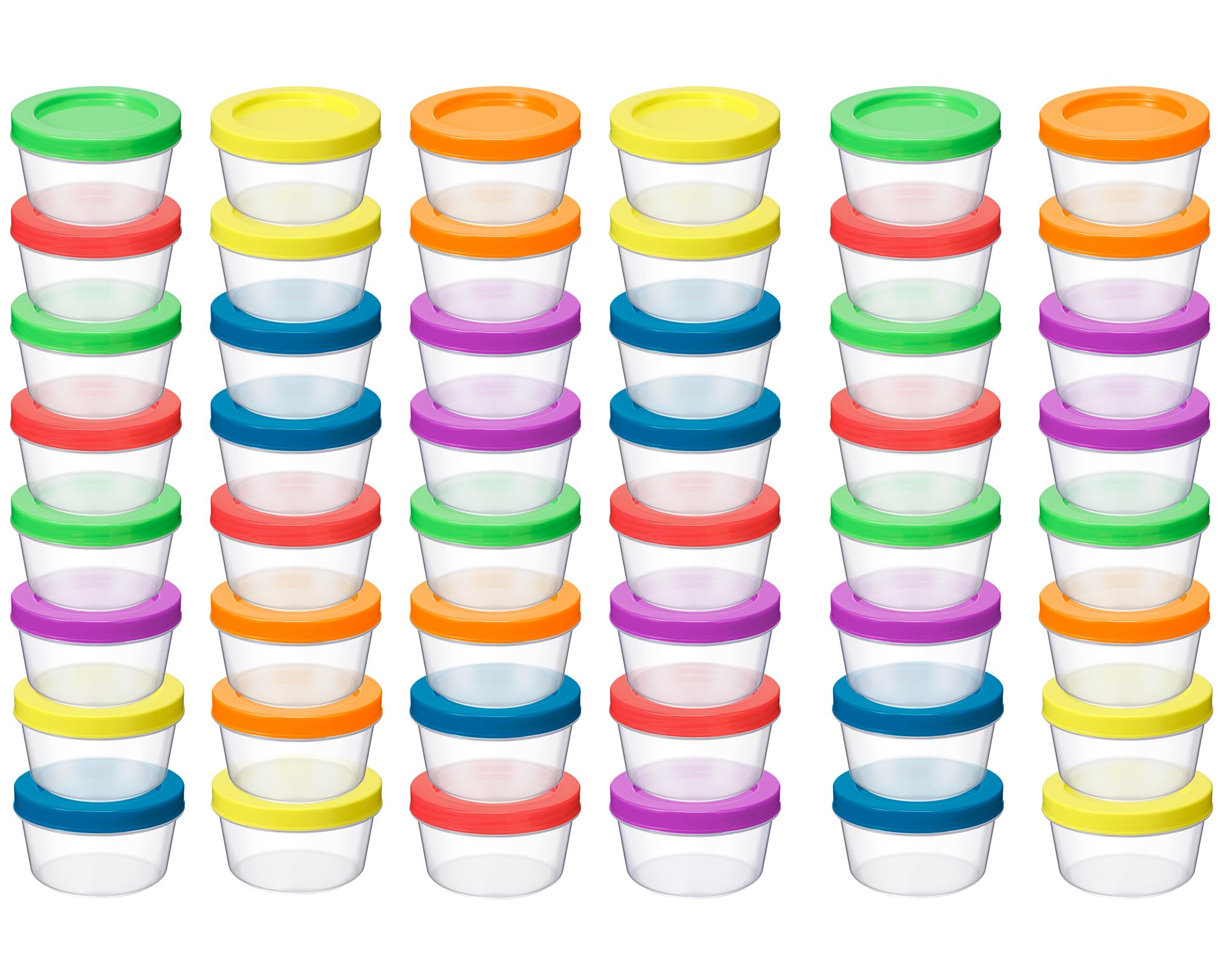 Photo 1 of Tanlade 48 Pcs Snack Containers 7 Oz Small Plastic Food Containers with Lids Reusable Freezer Storage Jars Lunch Box, Microwave, Dishwasher and Freezer Safe