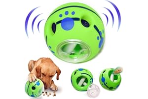 CREDIT 5 STAR Dog Toys Ball, Wobble Wiggle Giggle Treat Ball, for Dogs, Interactive Dog Toys Play Safe Squeaky Ball (Green, 4.2 in)