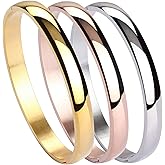 MILAKOO Stainless Steel Plain Polished Finish Cuff Bangle Bracelets for Women