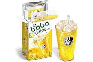 J WAY LOCAL FLAVOR J WAY Instant Boba Bubble Pearl Pineapple Juice Drinks Kit with Authentic Crystal Tapioca Boba, Ready in Under One Minute, Paper Straws Included, 3 Servings