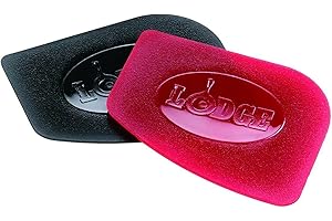 Lodge SCRAPERPK Set of 2 Durable Polycarbonate Pan Scrapers,Red and Black