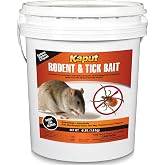 Kaput Rodent &amp; Tick Bait Blocks, 4Lb - Powerful Warfarin &amp; Fipronil Rat Bait Blocks for Rat Control and Their Blacklegged Ticks - Epa Approved Rodent Killer for Long-Lasting Protection
