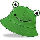 QFE Bucket Hats for Women Men Beach Sun Hat UV Protection Adjustable Summer Packable Cotton Frog Unisex Outdoor Activities