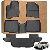 Floor Mats for Ford Explorer 7 Passenger Bench Seat 2011-2014, TPE Waterproof Non-Slip All Weather Protection Custom