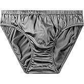 SilRiver Men's Silk Satin Briefs Bikini Underwear Bulge Enhancing Panties for Men underpants