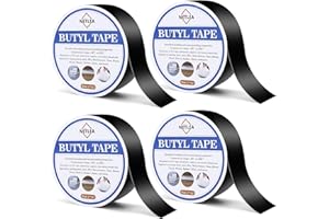 NetLea Deck Joist Tape 2"*50' 4 Roll,Weather-Resistant,Waterproof Seal,Butyl Self-Adhesive Flashing Tape for Decks,Beams,Roof