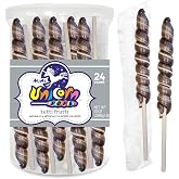 Adams &amp; Brooks Silver Tutti Frutti Mini Unicorn Pops, 10 oz Jar (24 ct.) - Twisty Unicorn Lollipops, Individually Wrapped Candy for Kids &amp; Adults, Perfect for Birthday Party Favors, Goodie Bags &amp; More