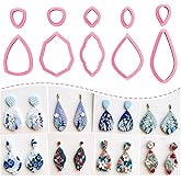 KEOKER 10 Organic Shape Clay Earring Cutters, Clay Cutters for Polymer Clay Jewelry, Earring Cutters for Polymer Clay (B)