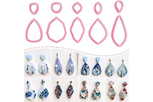 Keoker 10 Organic Shape Clay Earring Cutters, Clay Cutters for Polymer Clay Jewelry, Earring Cutters for Polymer Clay (B)