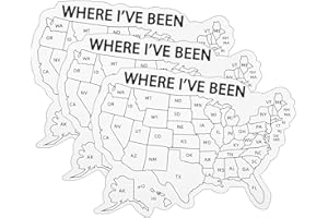 MANWU Where I've Been Map Vinyl Coloring Sticker,Where I Have Been Waterproof Decal to Track Travel Journal,Visited States map for Travel Water Bottles Phone laptops (3pcs)