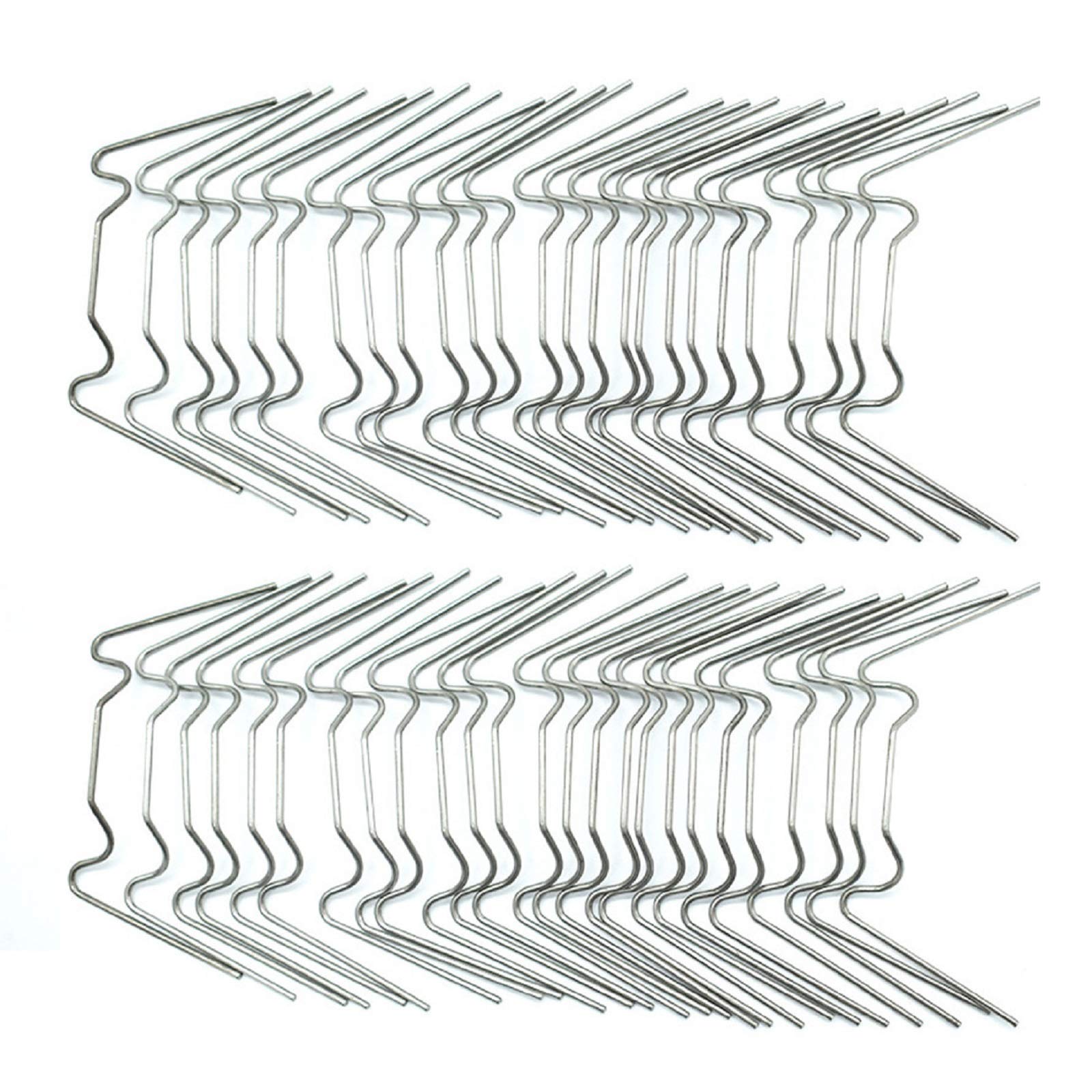 Warooma Greenhouse Glazing Clip, 100 Pcs Spring Wire W Type Clips Stainless Steel Leaf Spring Clips Fixing Clips for Greenhouse Glass House Twin-hall Web Sheets