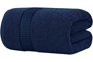 Oakias Premium Quality Navy Blue Bath Sheet – 1 Pack – 35 x 70 Inches – 600 GSM – 100% Ring Spun Cotton Hotel Quality Jumbo Towel – Highly Absorbent & Soft Extra Large Bath Towel