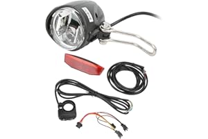 Bike Lights Front and Back Kit, 12V to 72V Electric Bicycle Headlight Taillight Sets with Horn, 4 LED Beads Electric Vehicle 