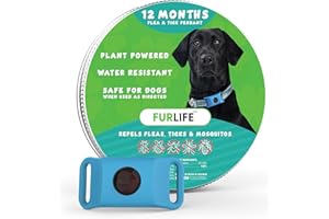 FurLife Blue Dog Tag, Flea and Tick Prevention for Dogs - Waterproof Pendant for Collar, Safe for All Breeds