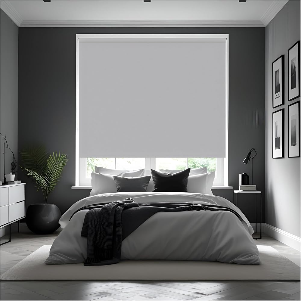 Generic Thermal Insulated Blackout Roller Blinds Grey 90x165 cm