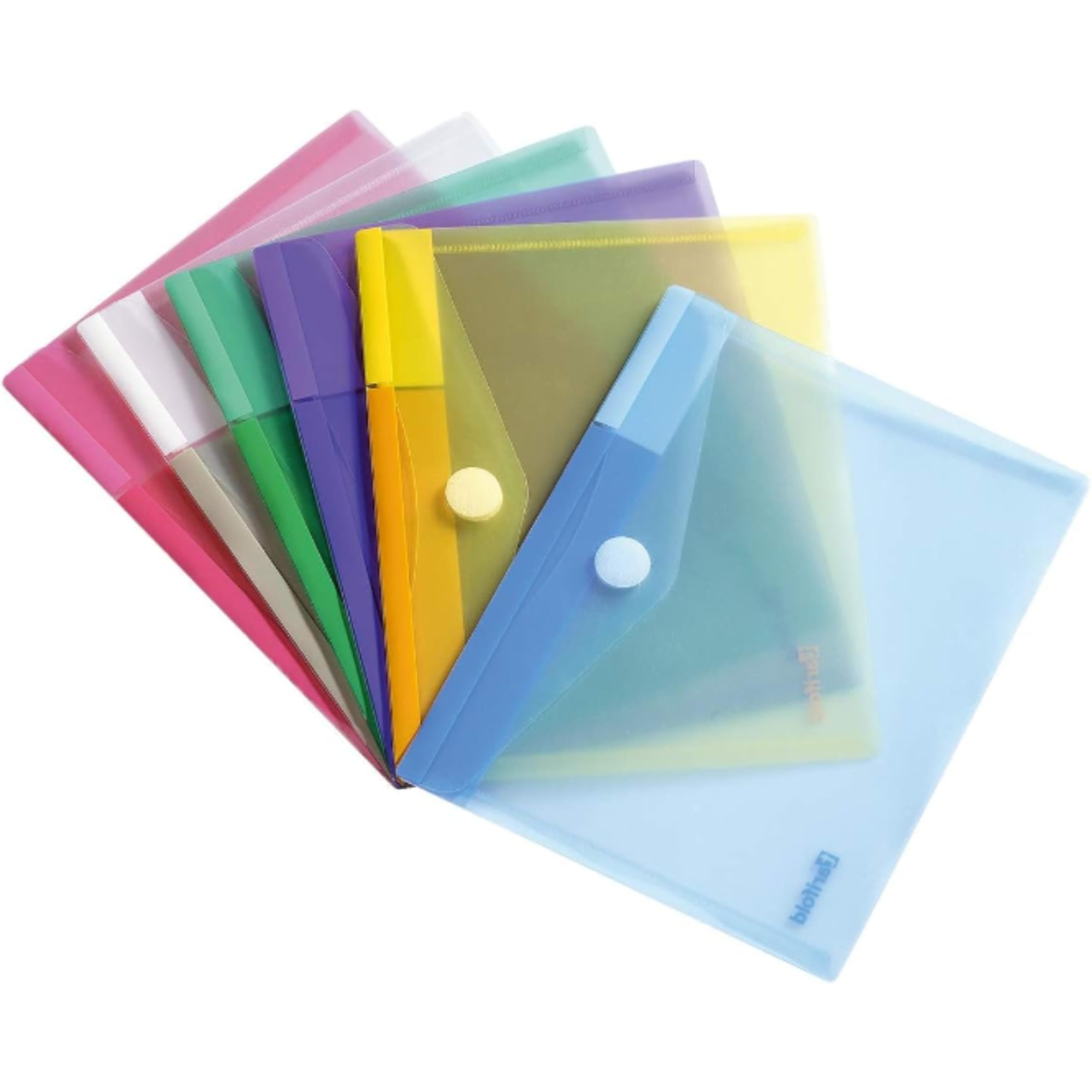 A5 Envelopes/folders with Scratch Closure, 6 folders in Assorted Colors - 510259 — image 1