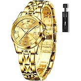 OLEVS Watch Women with Day Date Luxury Stainless Steel Ladies Watch Elegant Small Wrist Women's Dress Watches Diamond Quartz Watches for Women