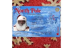 ZAGEVIVIN Xmas Santa's Sleigh Lost Driving License Santa Claus Drivers License Santa License Santa Lost ID Card Santa License Christmas Decorations (Color D, 1Pcs)