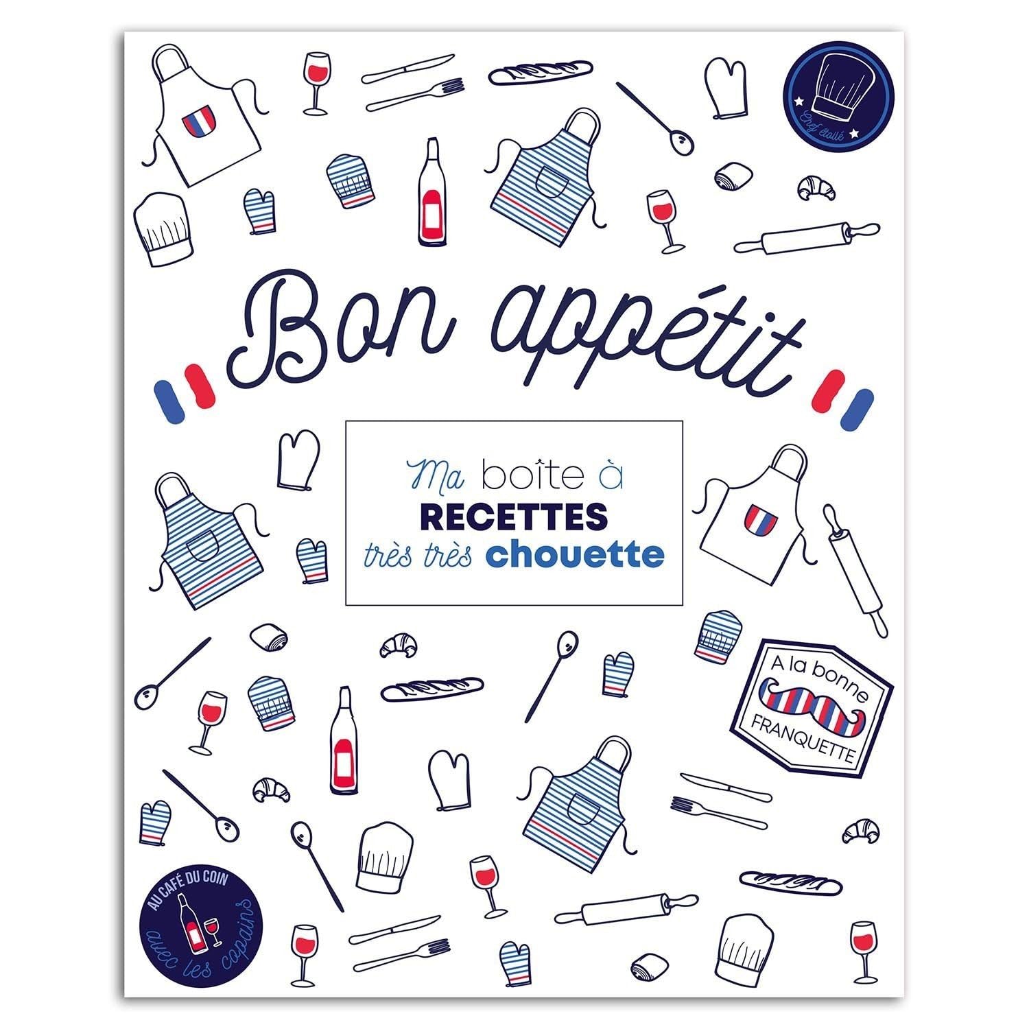 TOGA BY DRAEGER Paris 1886 Frenchy Recipe Folder Stationery Kit Blue White Red Includes Stickers & Accessories French Kitchen One Size