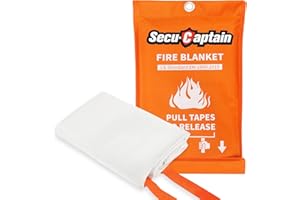 SecuCaptain Emergency Fire Blanket for Home and Kitchen - 40"x40" Flame Suppression Fiberglass Fire Blankets for House Camping Car Office Warehouse Survival Safety