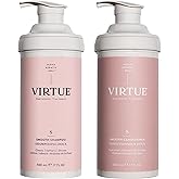 Virtue Smooth Sulfate Free Shampoo and Conditioner Set for Frizz Control for Curly Hair, Safe for All Hair Types, Color Safe