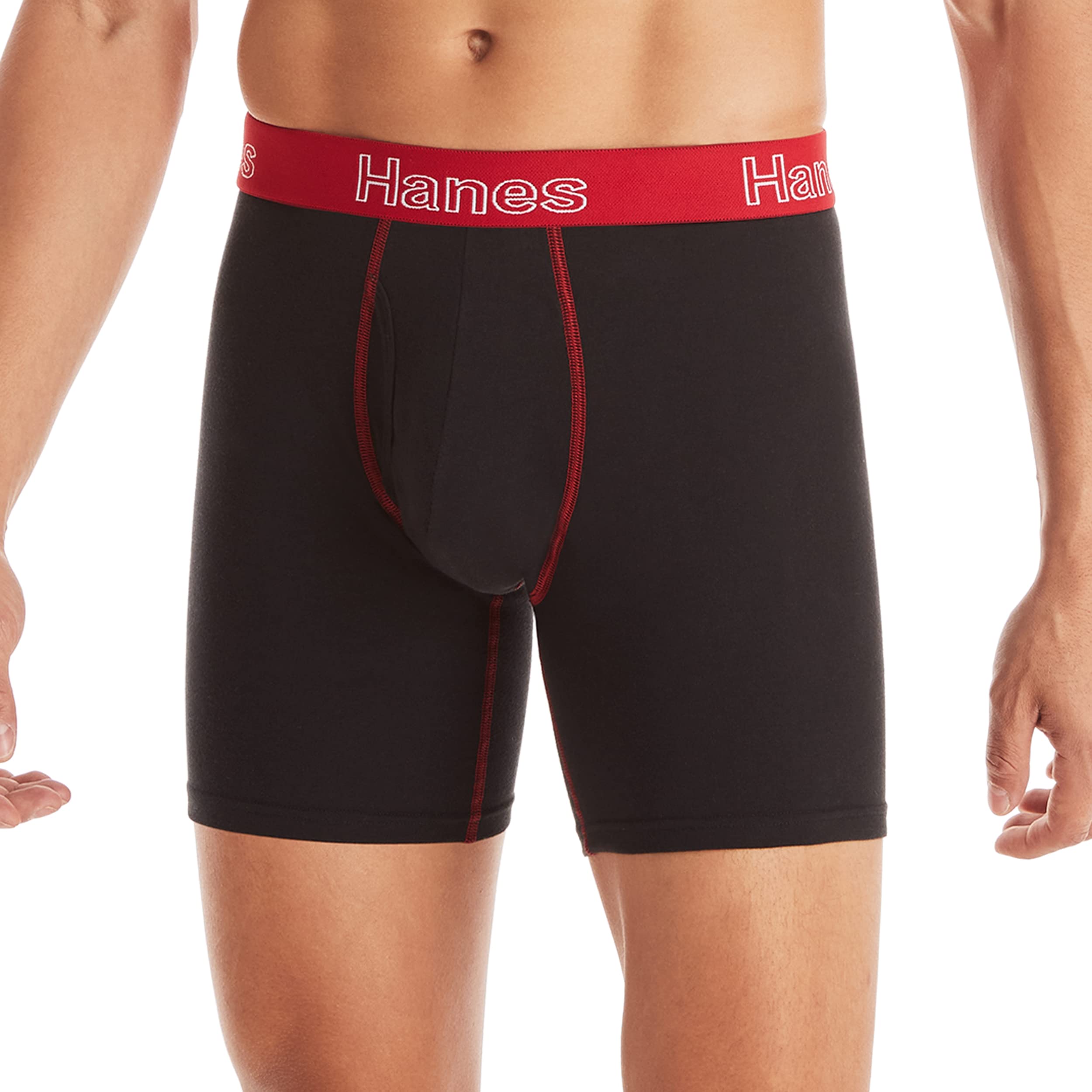 Hanes mens Boxer Brief Underwear Pack, Stretch Cotton Boxer Briefs for Men, Moisture-wicking, 12-pack