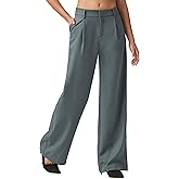 CHEERYAH Women's Wide Leg Work Dress Pants High Waisted Casual Slacks Business Office Pants with Pockets 29"/31"