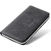 FSD. WG Mens Leather Wallet with Money Large Hand Bag Big Clutch Wallet Gifts for Men