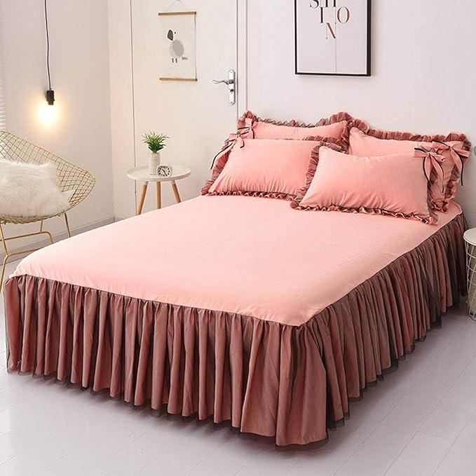 GIBZ Bettvolant Aus Polyester - Elastischer Bettrock Mit Rüschen In Verschiedenen Größen