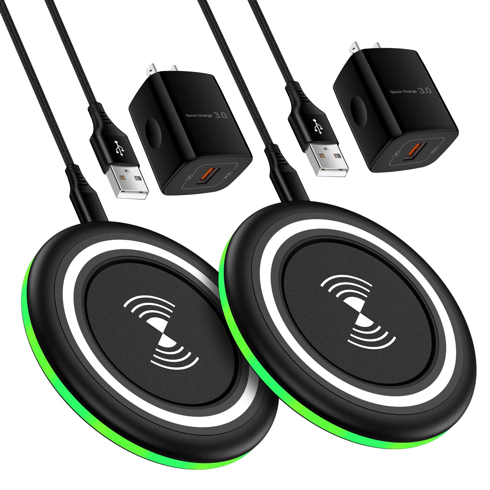 Photo 1 of 15W Samsung S25 Plus Fast Wireless Charging Pad for Galaxy S25 Ultra S24 FE S24 S23 Ultra iPhone 16e 15 Pro Max Pixel 9/9 Pro/9 Pro XL/Fold/8a/8 Pro/8/7a/7 Pro Android Wireless Charger with QC Adapter