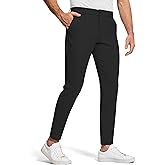 SERAMY Men's Golf Dress Pants 30" Inseam Stretch Skinny Tapered Lightweight Breathable Chino Trousers with Pockets
