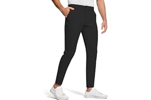 SERAMY Men's Golf Dress Pants 30" Inseam Stretch Skinny Tapered Lightweight Breathable Chino Trousers with Pockets for Casual Work